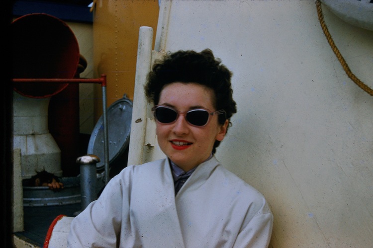 Dorothy Addison Hosmer wearing sunglasses